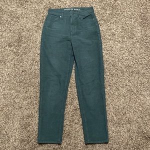 American Eagle Green Corduroy Mom Jeans Size 2